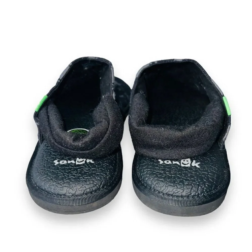 Sanuk Yoga Sling Cruz Slingback Sandals Black Tie-Dye 1100769‎ Women's 7